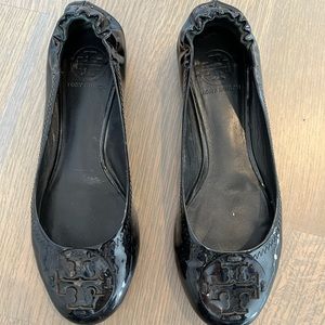Tory Burch black patent ballet flats